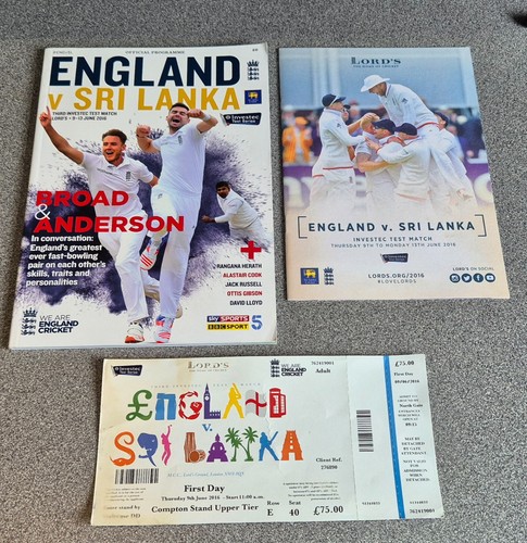 Cricket programme ticket - ticket, *