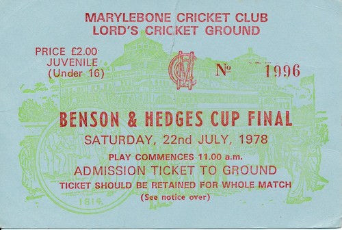 Cricket ticket benson - cricket,