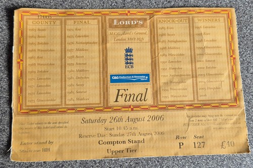 Used cricket ticket sussex - used,