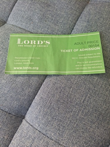 Lords cricket ticket - cricket,