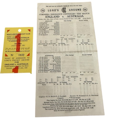 1980 lords ashes centenary - ashes,