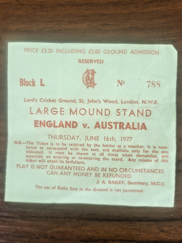 1977 ashes 1st - ashes, test