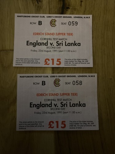 1991 england sri - england,