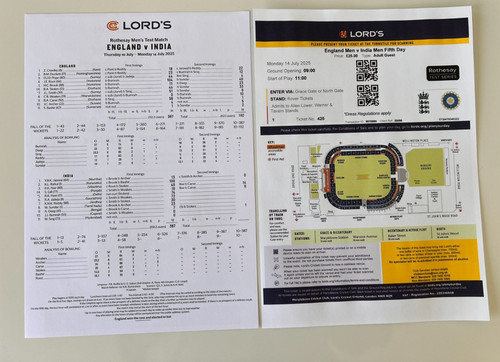 England india lords ticket - india,