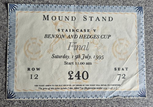 Used cricket ticket - used, kent
