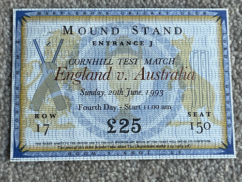 1993 ashes ticket - 1993,